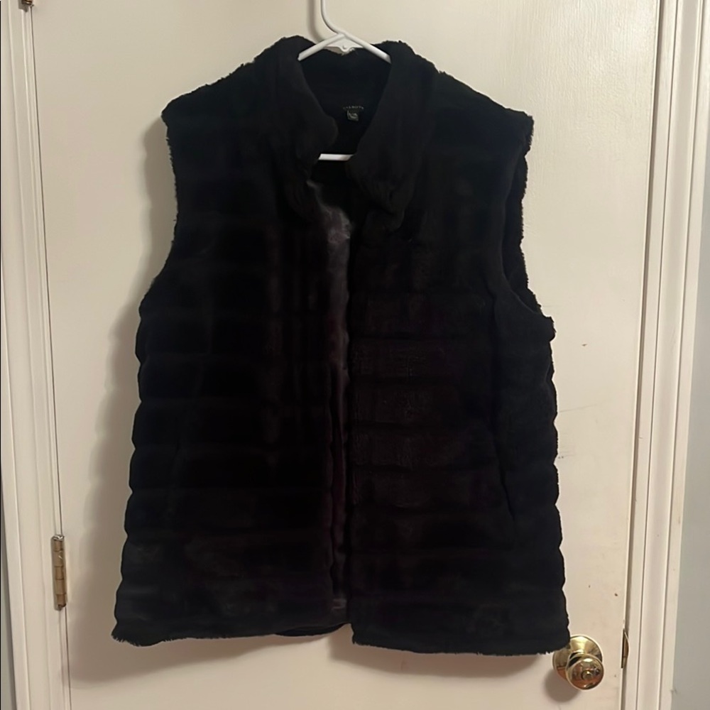 Black Faux Fur Vest
